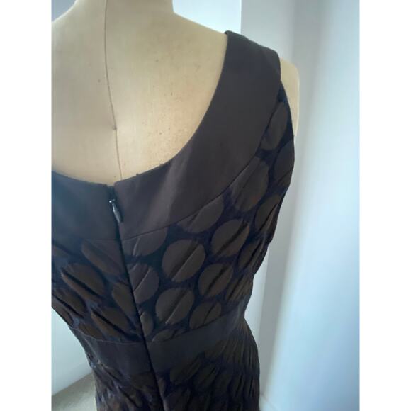 Badgley Mischka Brown Metallic Textured Dress - Size 2 - Picture 6 of 9